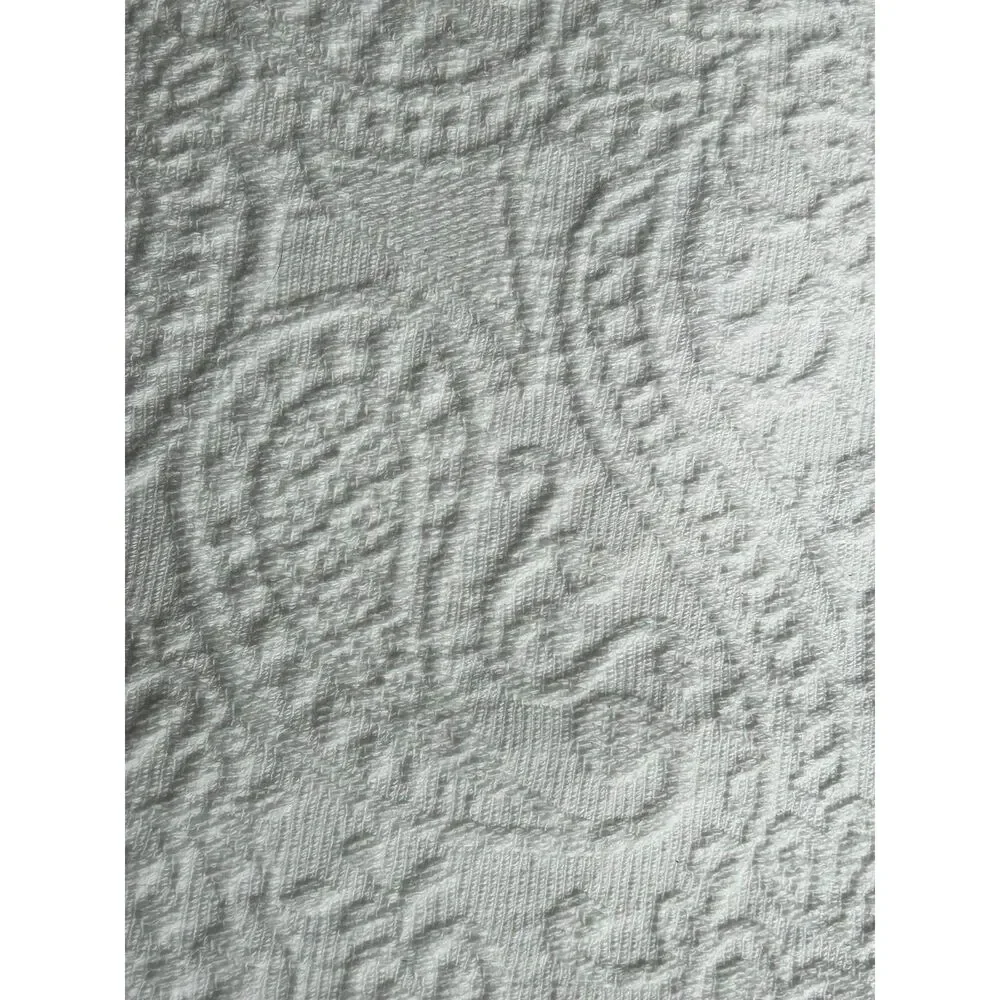 Piu Belle White Paisley Cotton Matelassé Twin Coverlet Bedspread Portugal